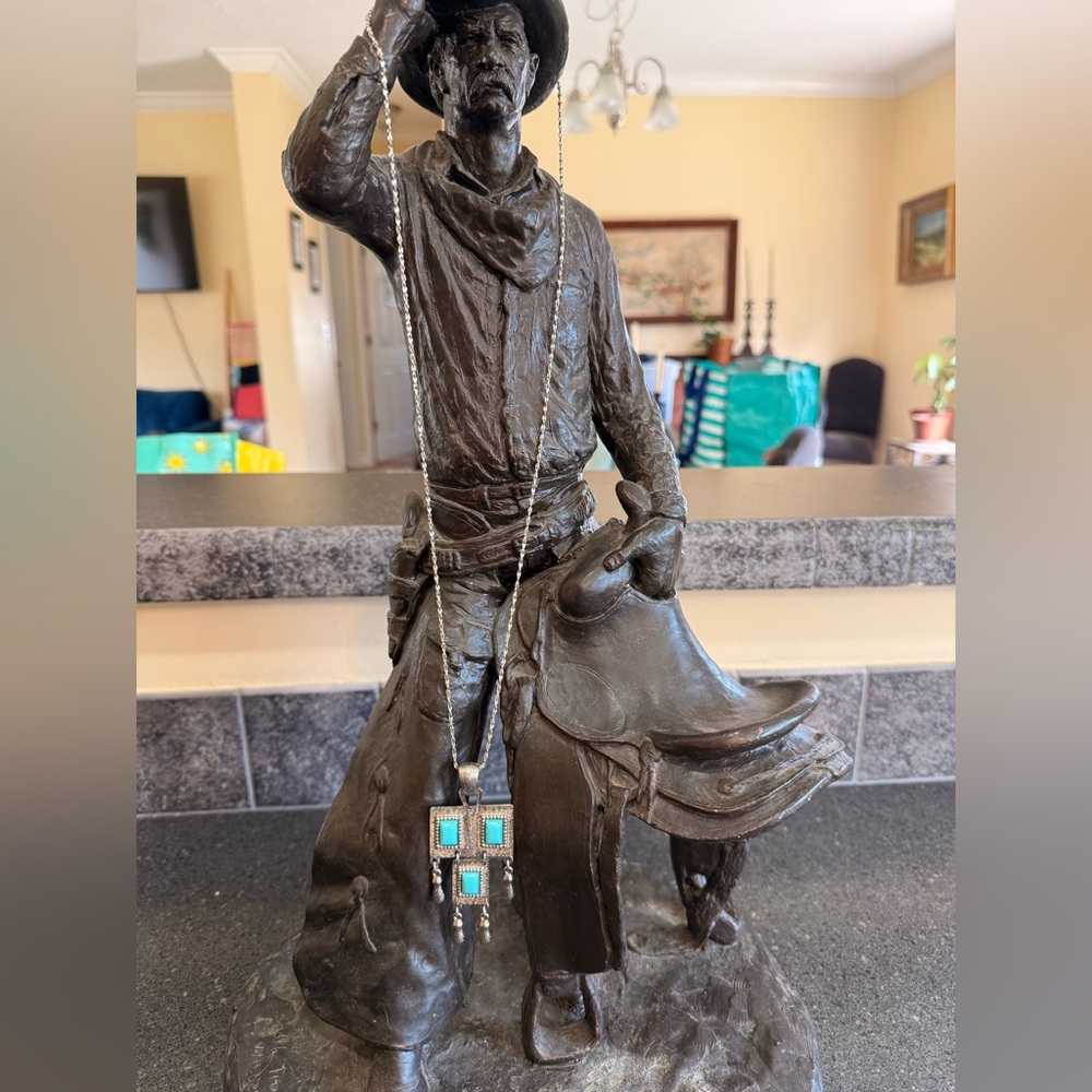 Vintage 1971 Sarah Coventry “Folklore” Faux Turquoise Silvertone Western